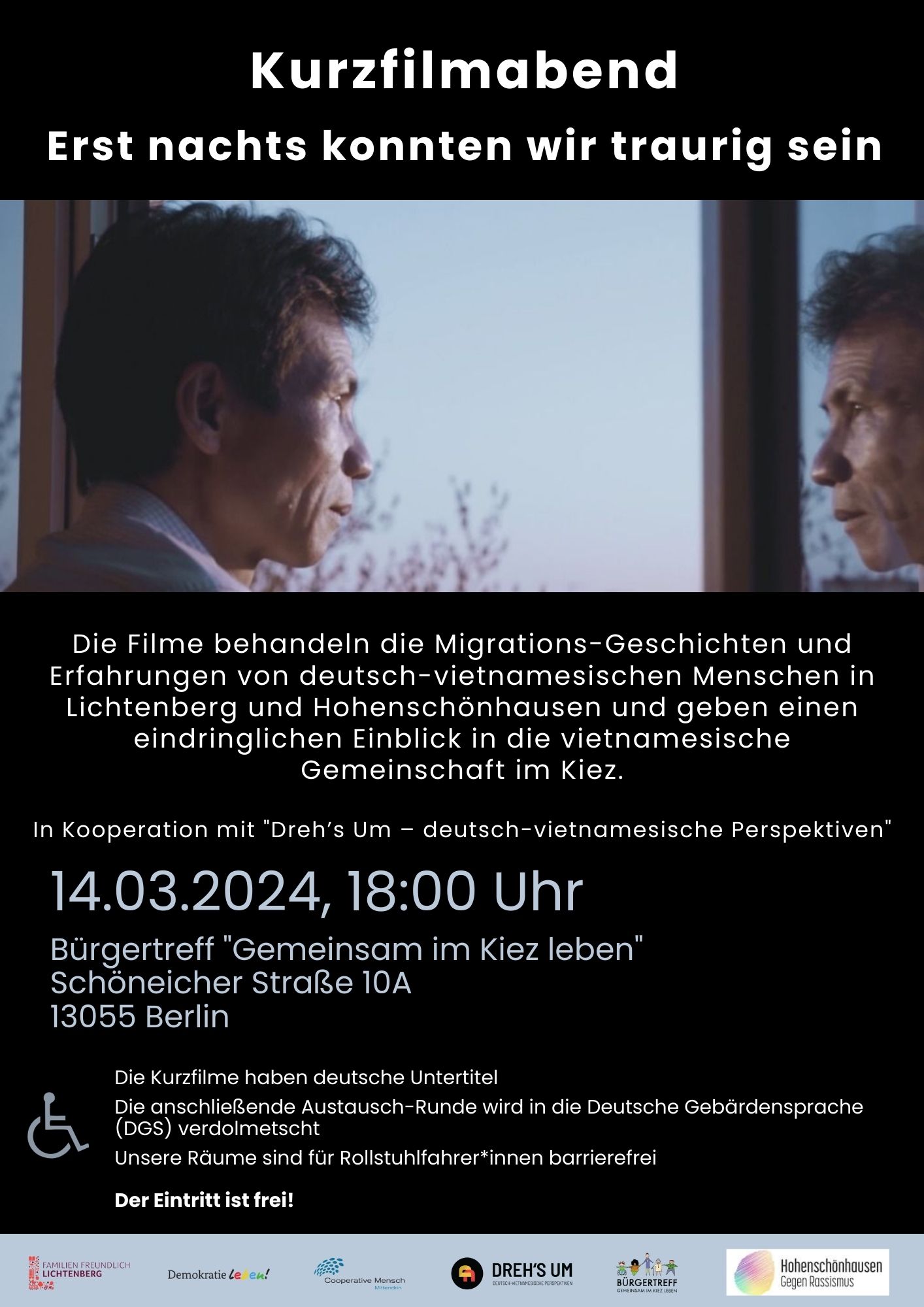 Kurzfilmabend – Erst nachts konnten wir traurig sein