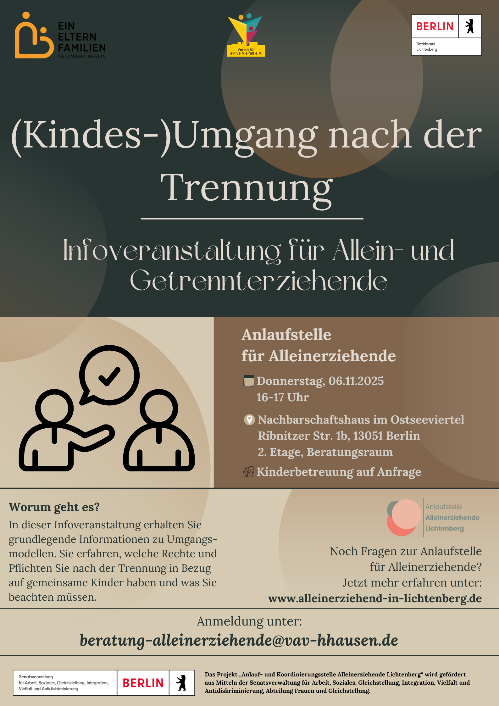 (Kindes-)Umgang nach der Trennung – Infoveranstaltung für Allein- und Getrennterziehende