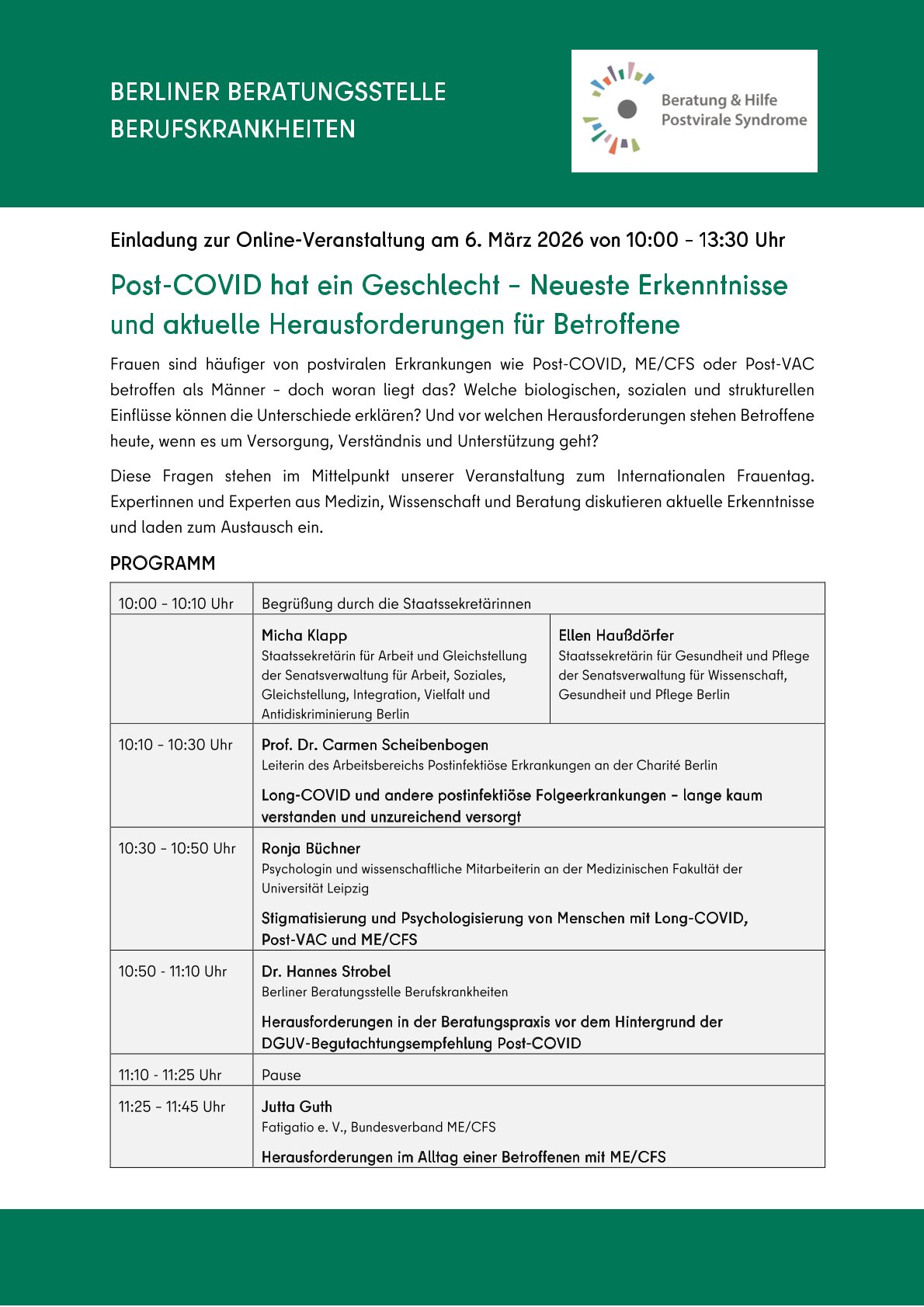 „Post-COVID hat ein Geschlecht – Neueste Erkenntnisse und aktuelle Herausforderungen für Betroffene“