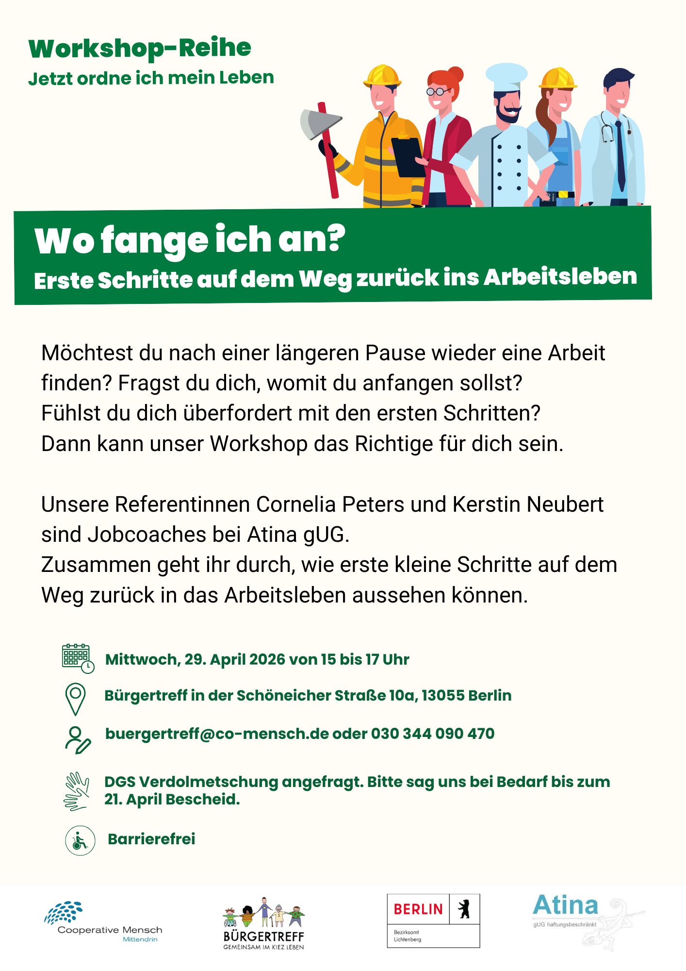 Erste Schritte auf dem Weg zurück ins Arbeitsleben