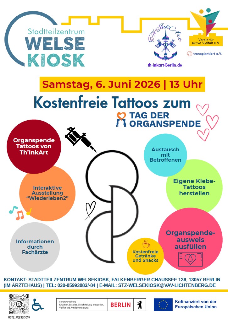 Kostenfreie Tattoos zum Tag der Organspende