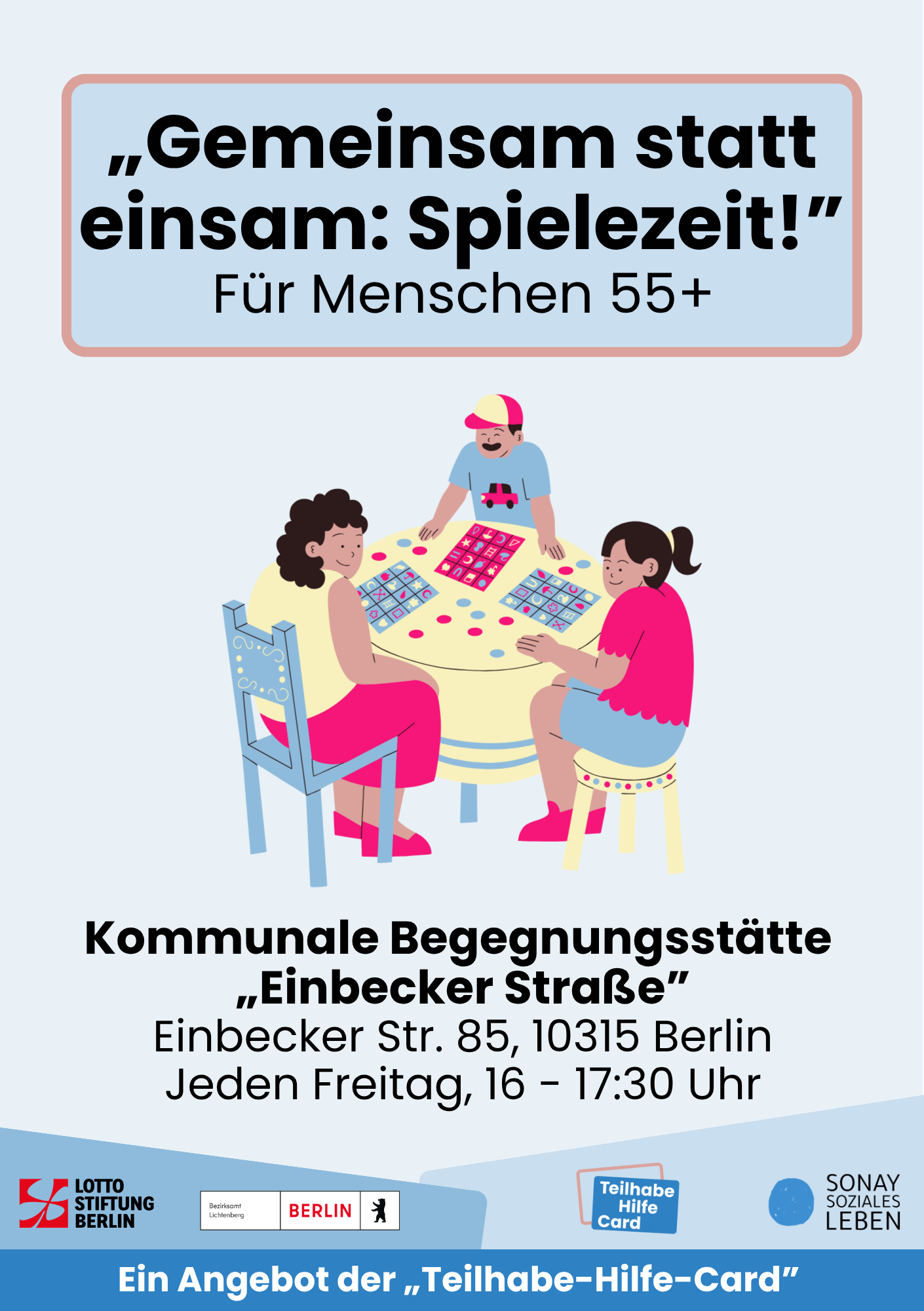 „Gemeinsam statt einsam: Spielezeit!” für Menschen 55+