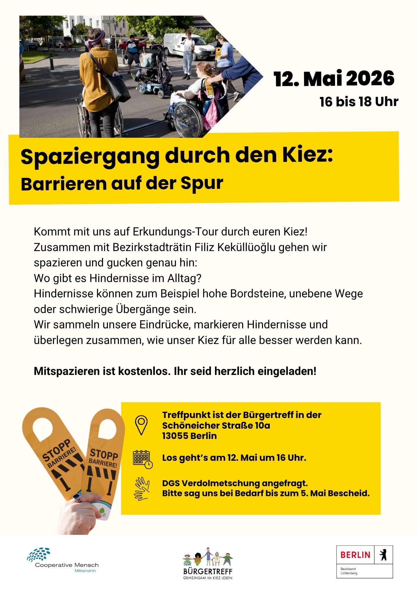 Spaziergang durch den Kiez: Barrieren auf der Spur