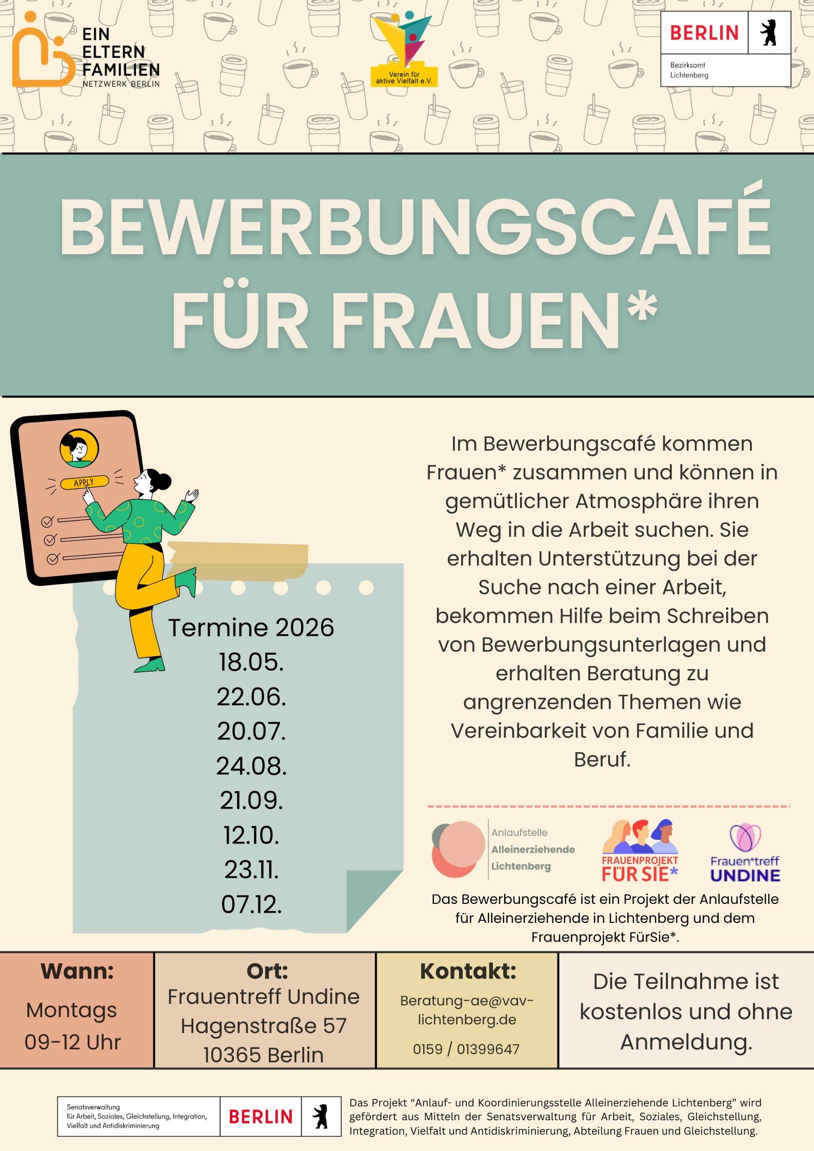 Bewerbungscafé für (alleinerziehende) Frauen_A5