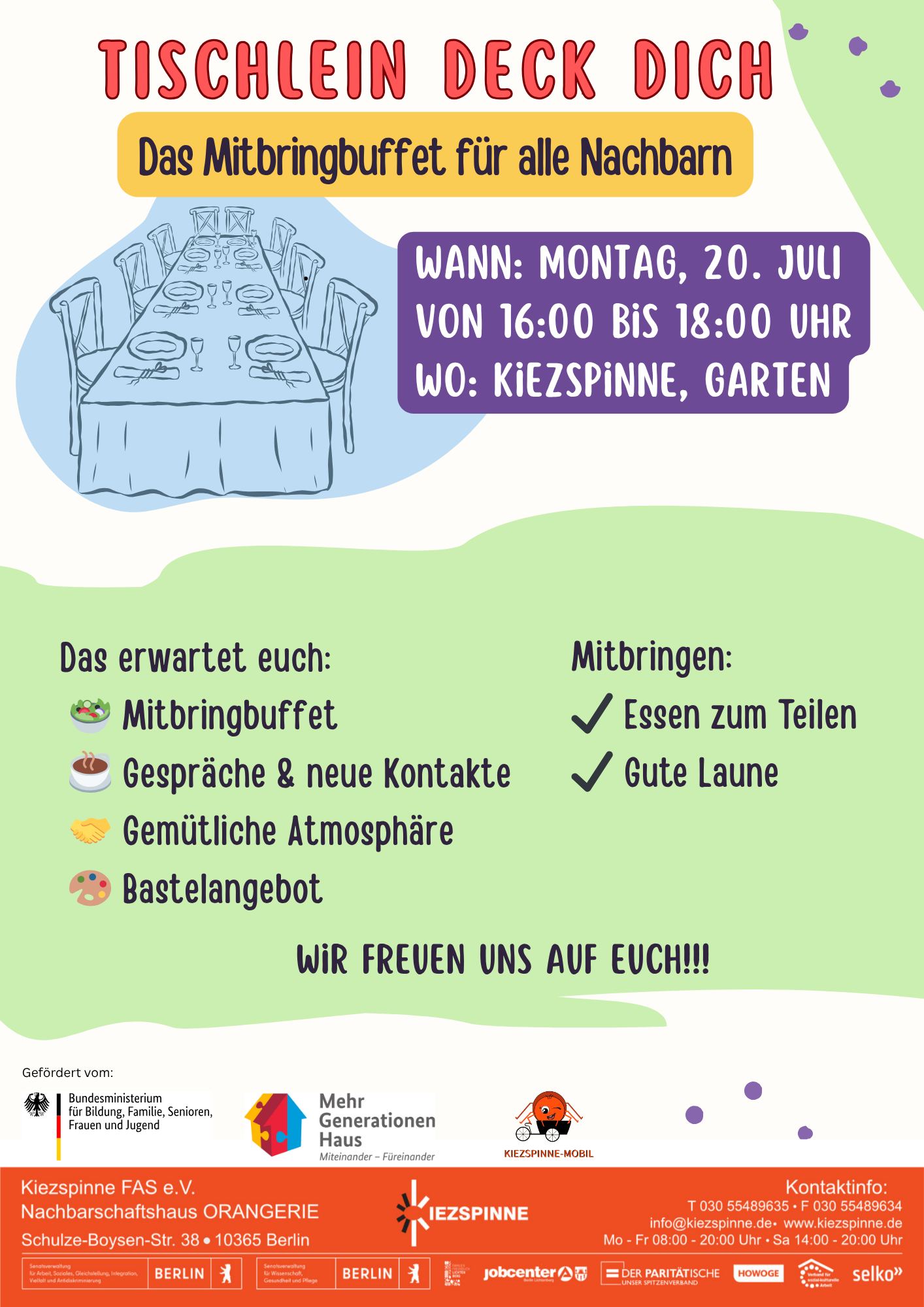 Tischlein deck dich – Das Nachbarschafts-Mitbringbuffet