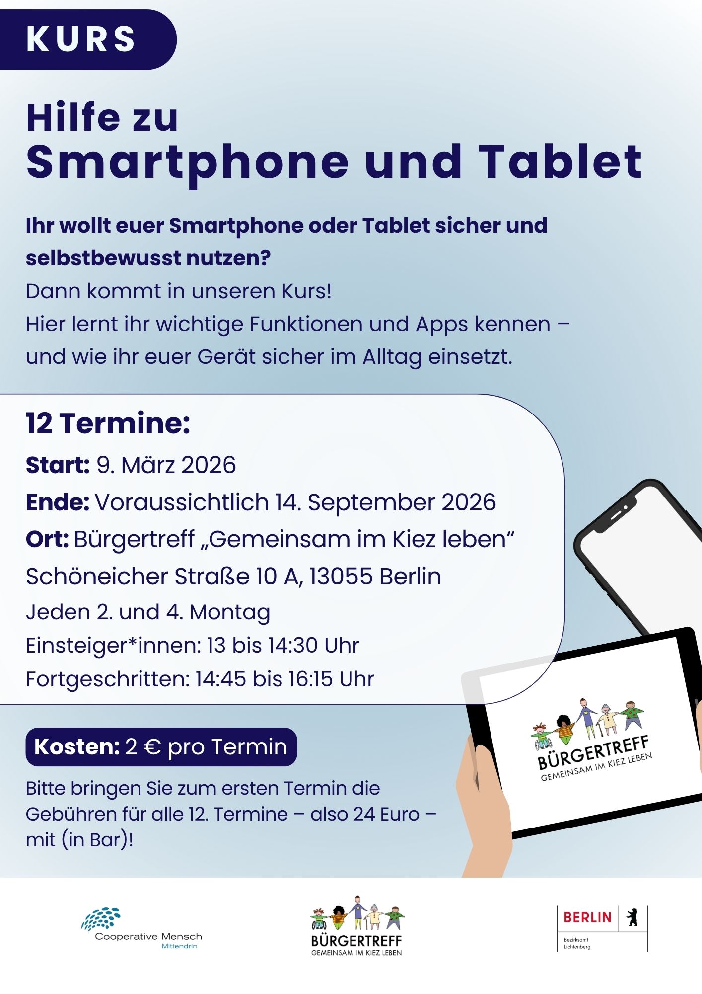 Hilfe zu Smartphone und Tablet