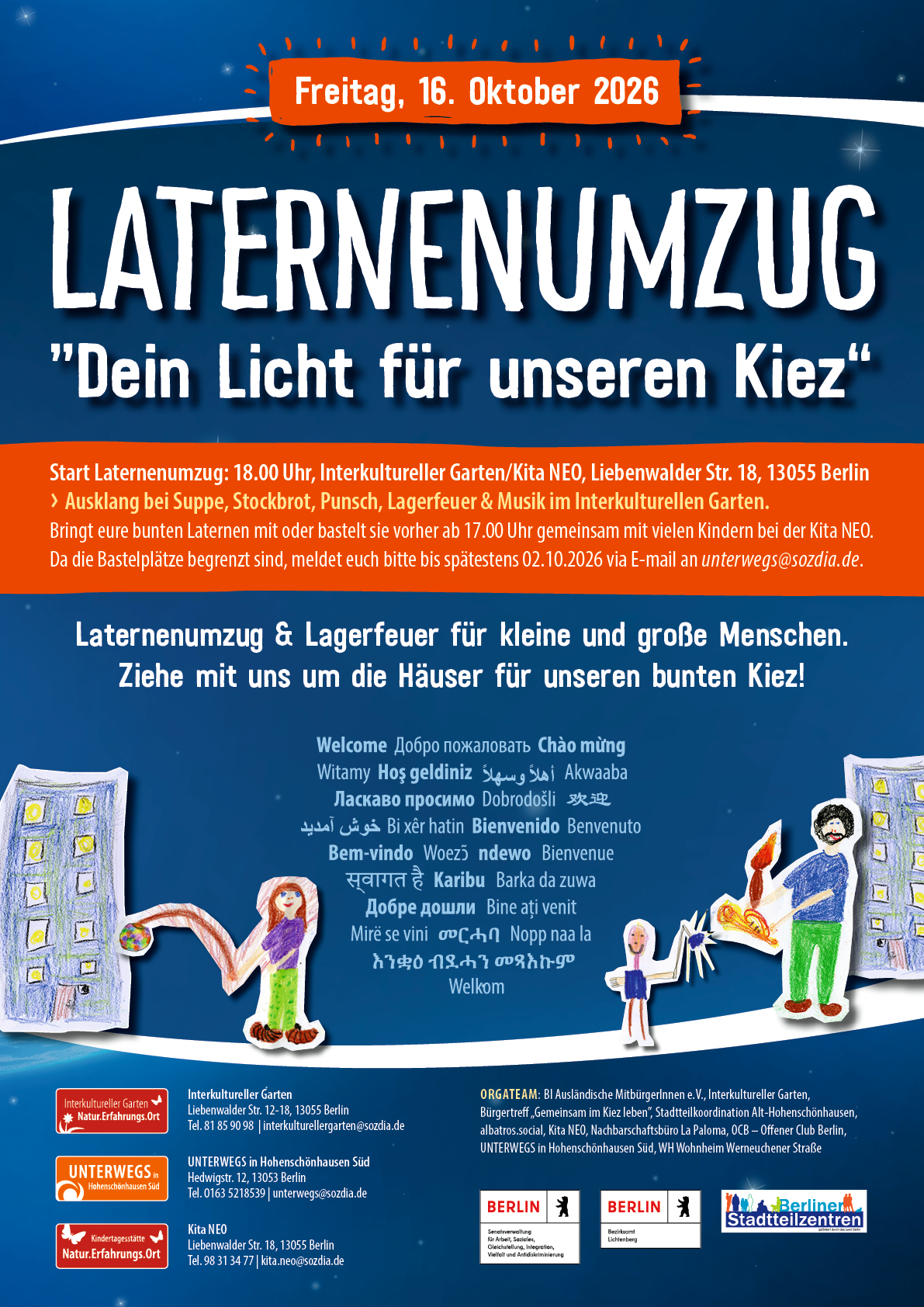 Laternen-Umzug „Dein Licht für unseren Kiez“