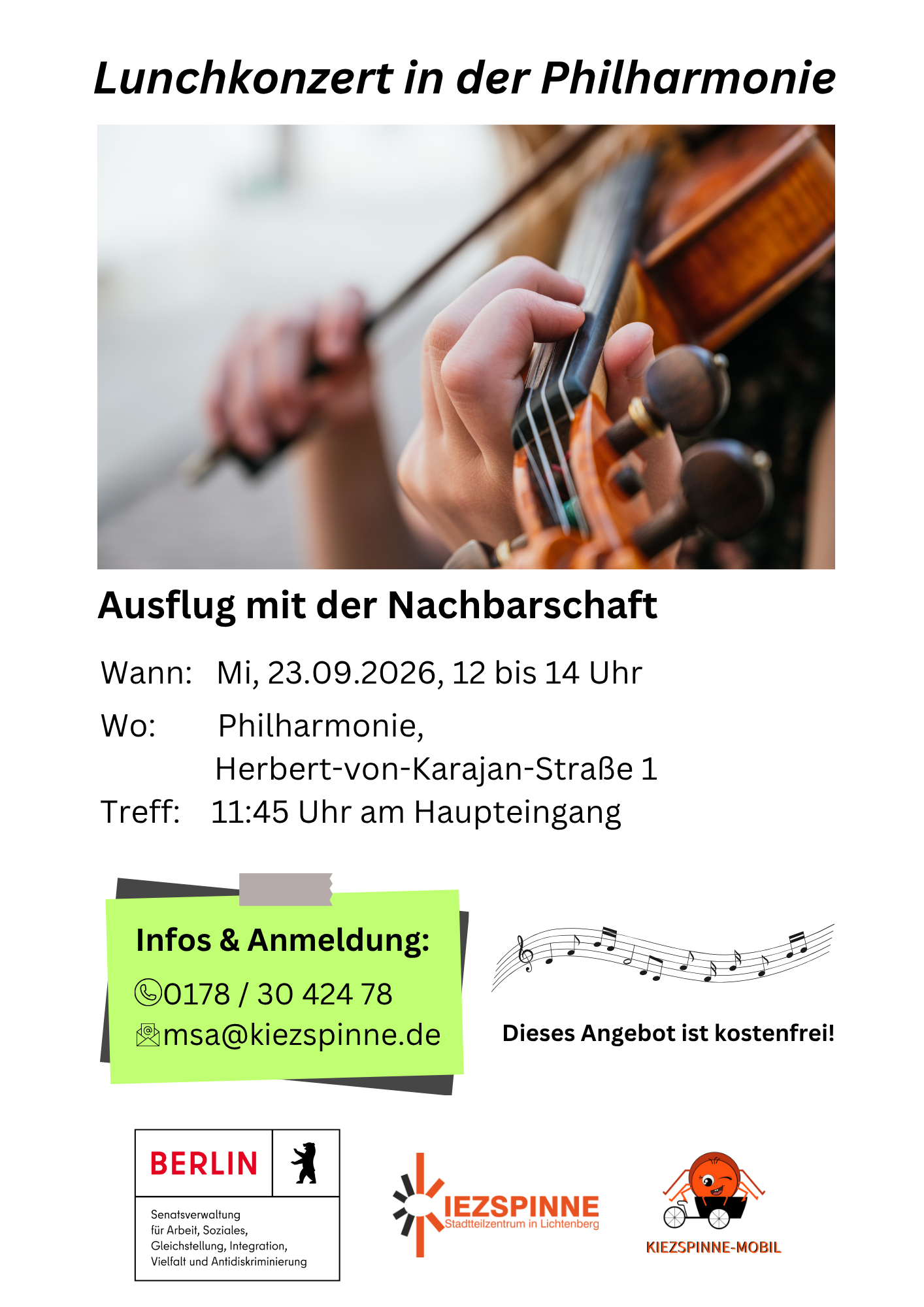 🎻 Lunchkonzert in der Philharmonie